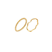 Wavy Twisted Duo Ring