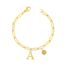 Alphabet Birthstone Paperclip Bracelet Gold (A-G) aishawng