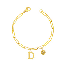 Alphabet Birthstone Paperclip Bracelet Gold (A-G) aishawng