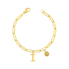 Alphabet Birthstone Paperclip Bracelet Gold (H-N) aishawng