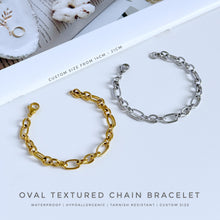 Oval Textured Chain Bracelet
