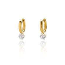 Gold Zirconia Huggie Earring