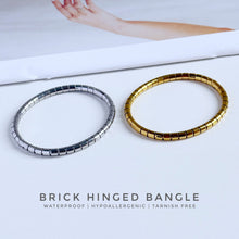 Brick Hinged Bangle Bracelet