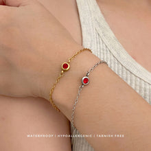 Cable Chain Birthstone Bracelet (July - Dec) Bracelets