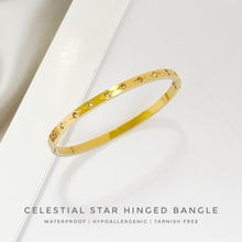 Celestial Star Hinged Bangle Bracelets