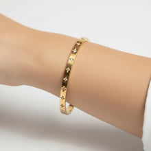 Celestial Star Hinged Bangle Bracelet