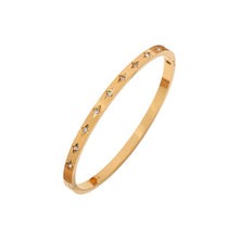 Celestial Star Hinged Bangle Bracelets