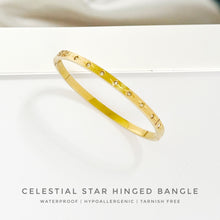Celestial Star Hinged Bangle Bracelets