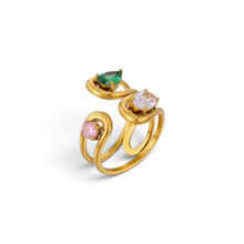 Colored Stone Adjustable Ring Ring