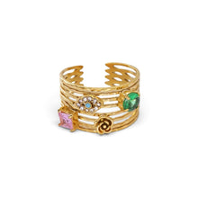Colored Stone Adjustable Ring Ring