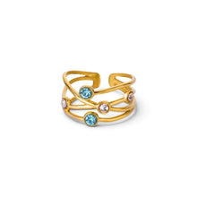 Colored Stone Adjustable Ring Ring