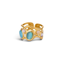Colored Stone Adjustable Ring Ring