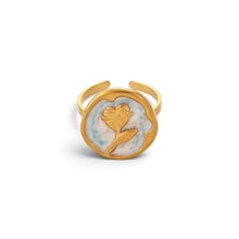 Coloured Flower Adjustable Ring Ring