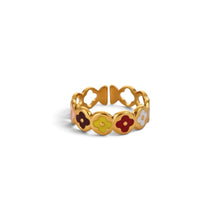 Coloured Flower Adjustable Ring Ring