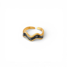 Coloured Wavy Adjustable Ring Rings