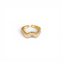 Coloured Wavy Adjustable Ring Rings