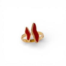 Coloured Wavy Adjustable Ring Rings