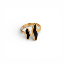 Coloured Wavy Adjustable Ring Rings