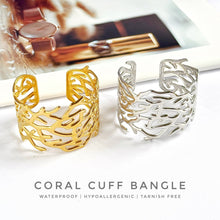 Coral Cuff Bangle Bracelets