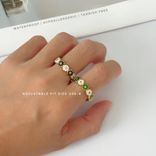 Duo Color Flower Adjustable Ring