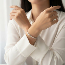 Geometry Zirconia Hinged Bangle Bracelets