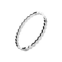 Geometry Zirconia Hinged Bangle Bracelets