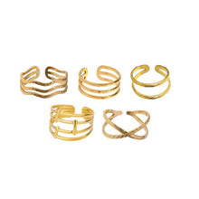 Hollow Line Adjustable Ring Rings
