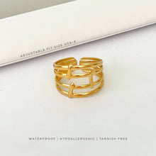 Hollow Line Adjustable Ring Rings