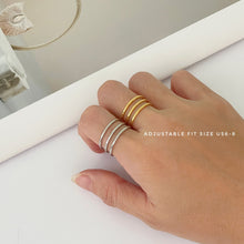 Hollow Line Adjustable Ring Rings