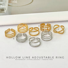 Hollow Line Adjustable Ring Rings