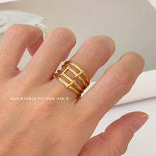 Hollow Line Adjustable Ring Rings