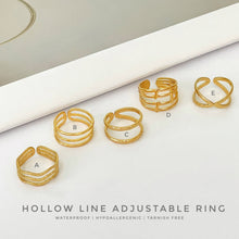 Hollow Line Adjustable Ring Rings