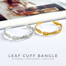 Leaf Open Bangle Bracelets