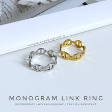 Monogram Link Ring Ring