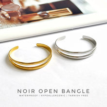 Noir Open Bangle Bracelets