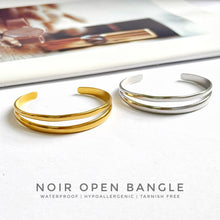 Noir Open Bangle Bracelets