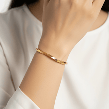Thick Twist Open Bangle Bracelet