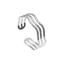 Triple Line Wavy Open Bangle Bracelets