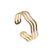 Triple Line Wavy Open Bangle Bracelets