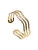 Triple Line Wavy Open Bangle Bracelets