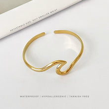 Wave Open Bangle Bracelets