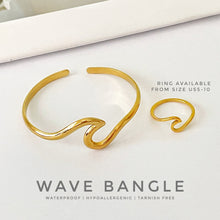 Wave Open Bangle Bracelets