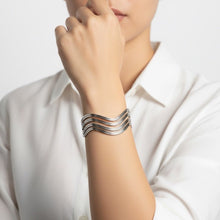 Wavy Line Open Bangle Bracelets