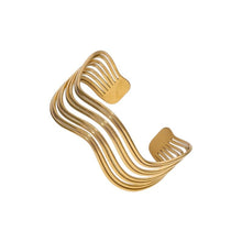 Wavy Line Open Bangle Bracelets