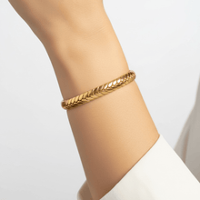 Wheat Open Bangle Bracelet