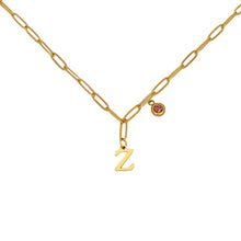 Alphabet Birthstone Paperclip Necklace Gold (V-Z) Necklaces