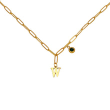 Alphabet Birthstone Paperclip Necklace Gold (V-Z) Necklaces