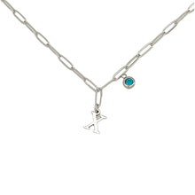 Alphabet Birthstone Paperclip Necklace Silver (V-Z) Necklace