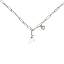 Alphabet Birthstone Paperclip Necklace Silver (V-Z) Necklace