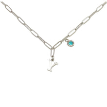 Alphabet Birthstone Paperclip Necklace Silver (V-Z) Necklace